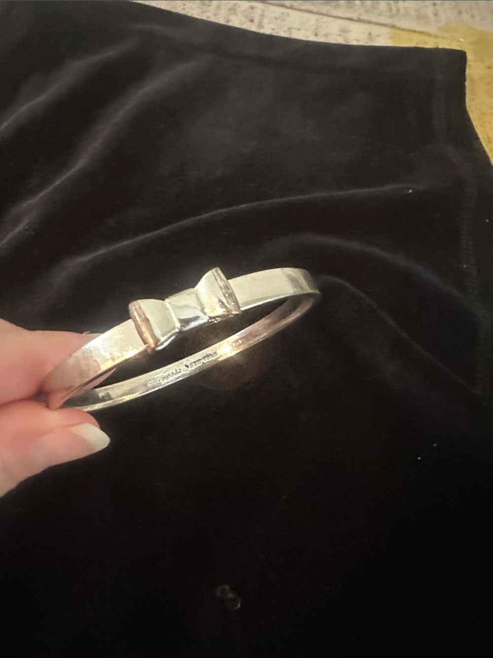 Kate Spade Silver Tone Take a Bow Bracelet